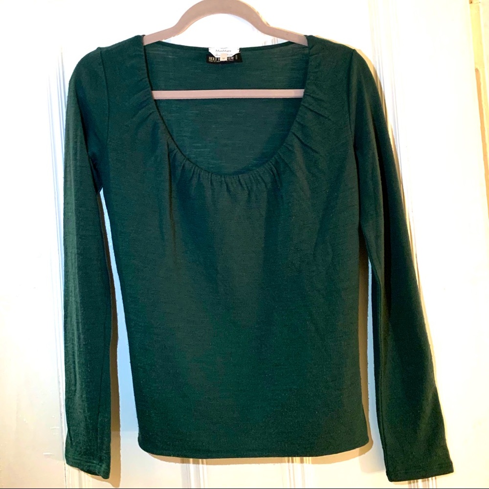 MaxMara Green Wool Top